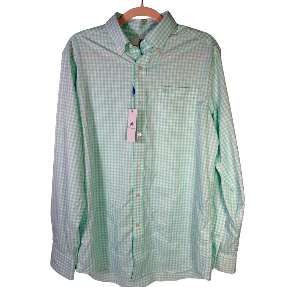 Southern Tide IC Hartwell Gingham Sport Shirt Men's Medium Mint NWT